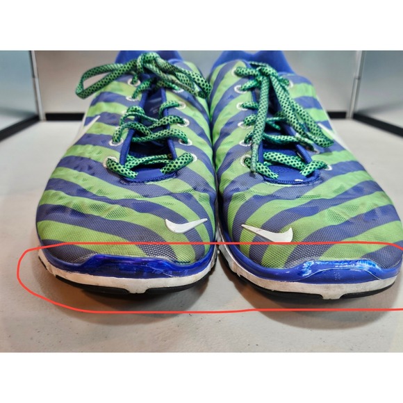 Nike Free 5.0 Womens Running Shoes Sneakers Green‎ Blue White Size US 9 #397 - Picture 4 of 7